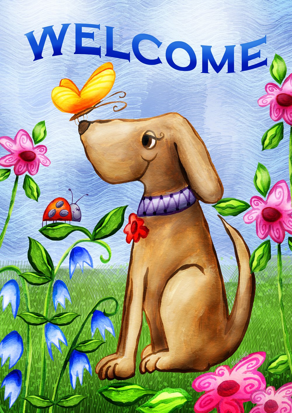 Toland Home Garden Welcome Dog Double Sided House Flag (House-Large-28x40") — image 1