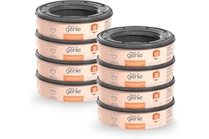 Diaper Genie Bags Refills 270 (Pack of 8) Clean Laundry Scent | Diaper Pail Refills with Max Odor Lock | Holds up to 2160 Newborn Diapers
