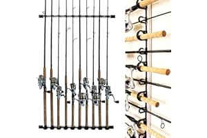 Rush Creek Creations | Fishing Rod Holder, Garage Organization and Wall Storage, for Reels, Gear and Accessories (Vertical/Horizontal Rack)