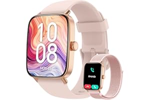 YOEVER Smart Watch for Women, 2025 New Smartwatch (Answer/Make Call) for iPhone/Android, 1.85" HD Dynamic Dial Fitness Tracker with 110+ Sport Modes, Sleep/Health Monitor, IP68 Waterproof, with 2 Bands
