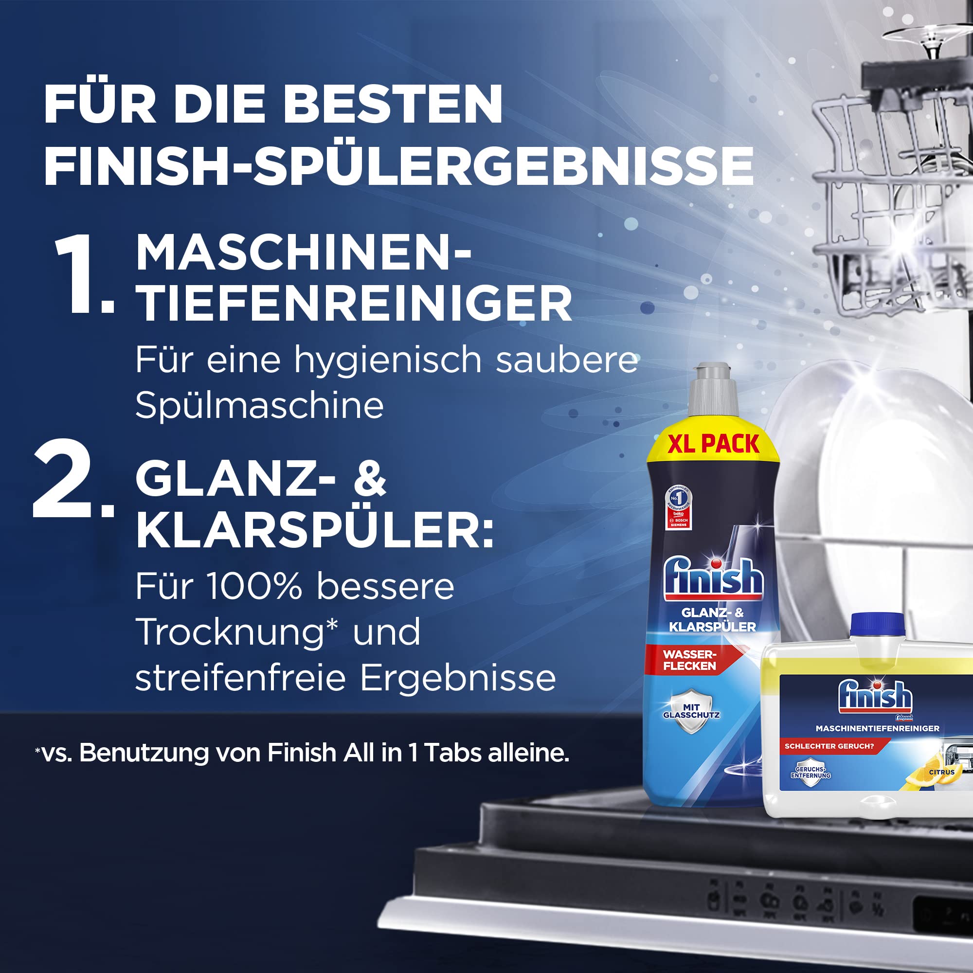 Finish Maschinentiefenreiniger Citrus – Flüssiger Maschinenreiniger gegen Kalk und Fett für eine saubere Spülmaschine – Sparpack mit 1 x 250 ml Maschinenpfleger mit Zitronenduft 7