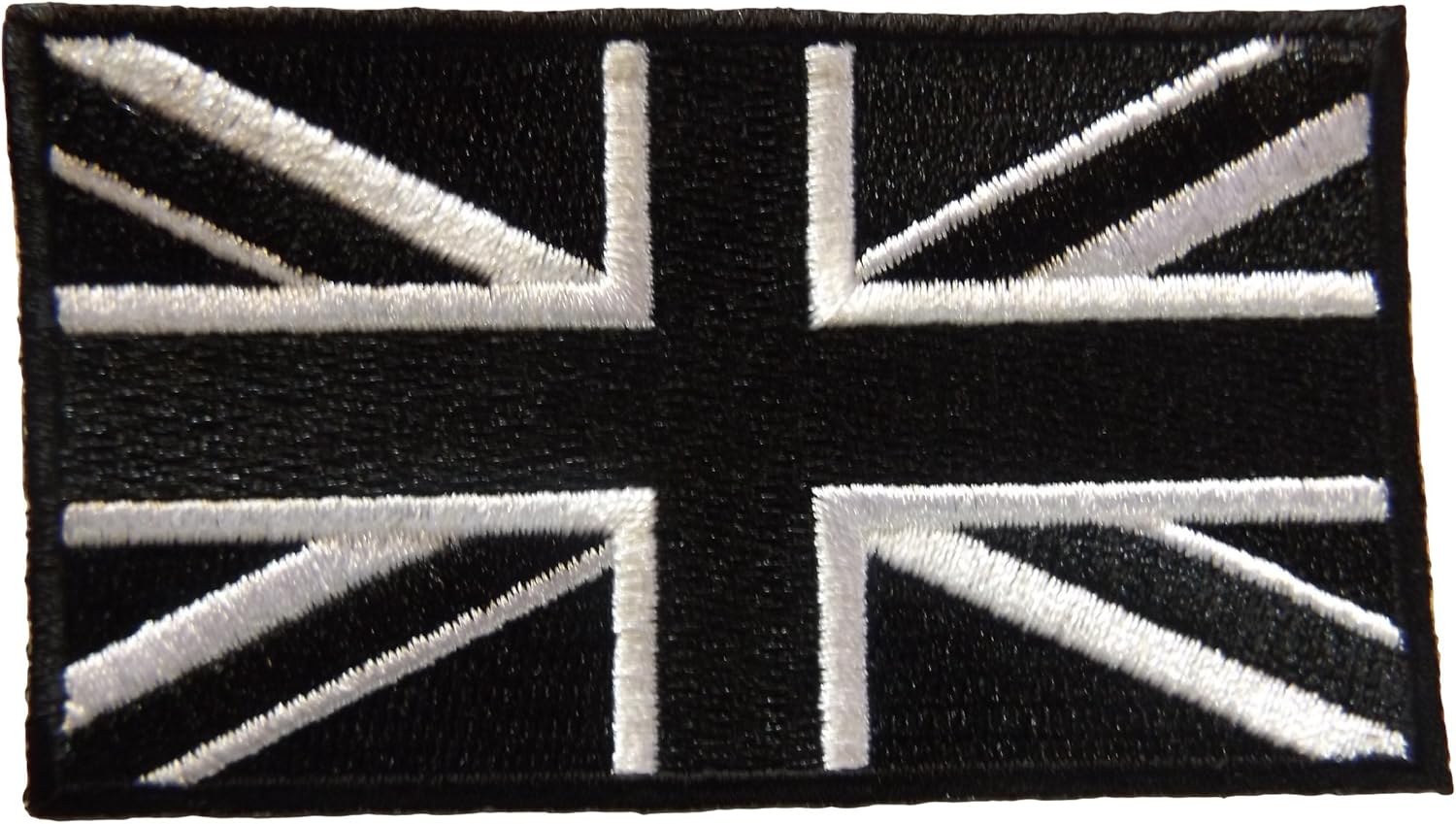 Sewon Ironon Embroidered Patch Union Jack British Flag Black & Grey