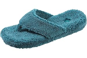 Acorn Women's Spa Thong Slippers with Cloud Contour Comfort - Arch Support and Plush Fluffy Terry Lining, Perfect for Beach, Camping, Poolside, or Bathroom Wear