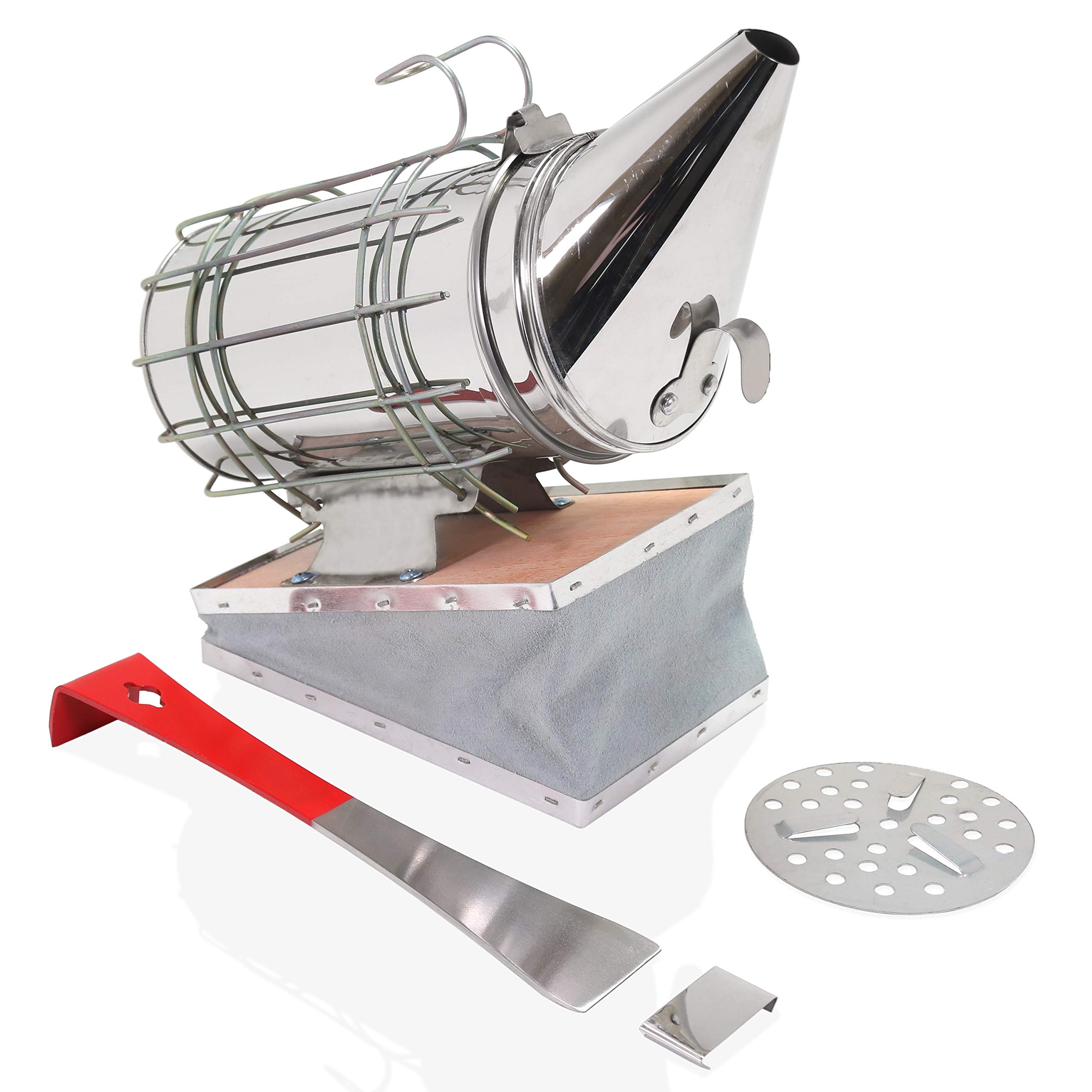 Aestic Bee Hive Smoker Stainless Steel 12 inches/28 cm tall with Heat Shield Beekeeping Hive Tool