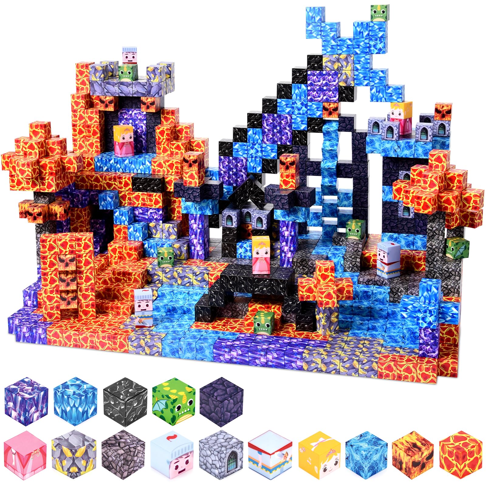 YIHANG 100 PCS Magnetic Blocks, Build Magnet Dark Castle & Sword, Magnetic Toys Christmas Birthday Gifts for Kids Toddler, STEM Sensory Toys for 3+ Year Old Boys & Girls — image 1