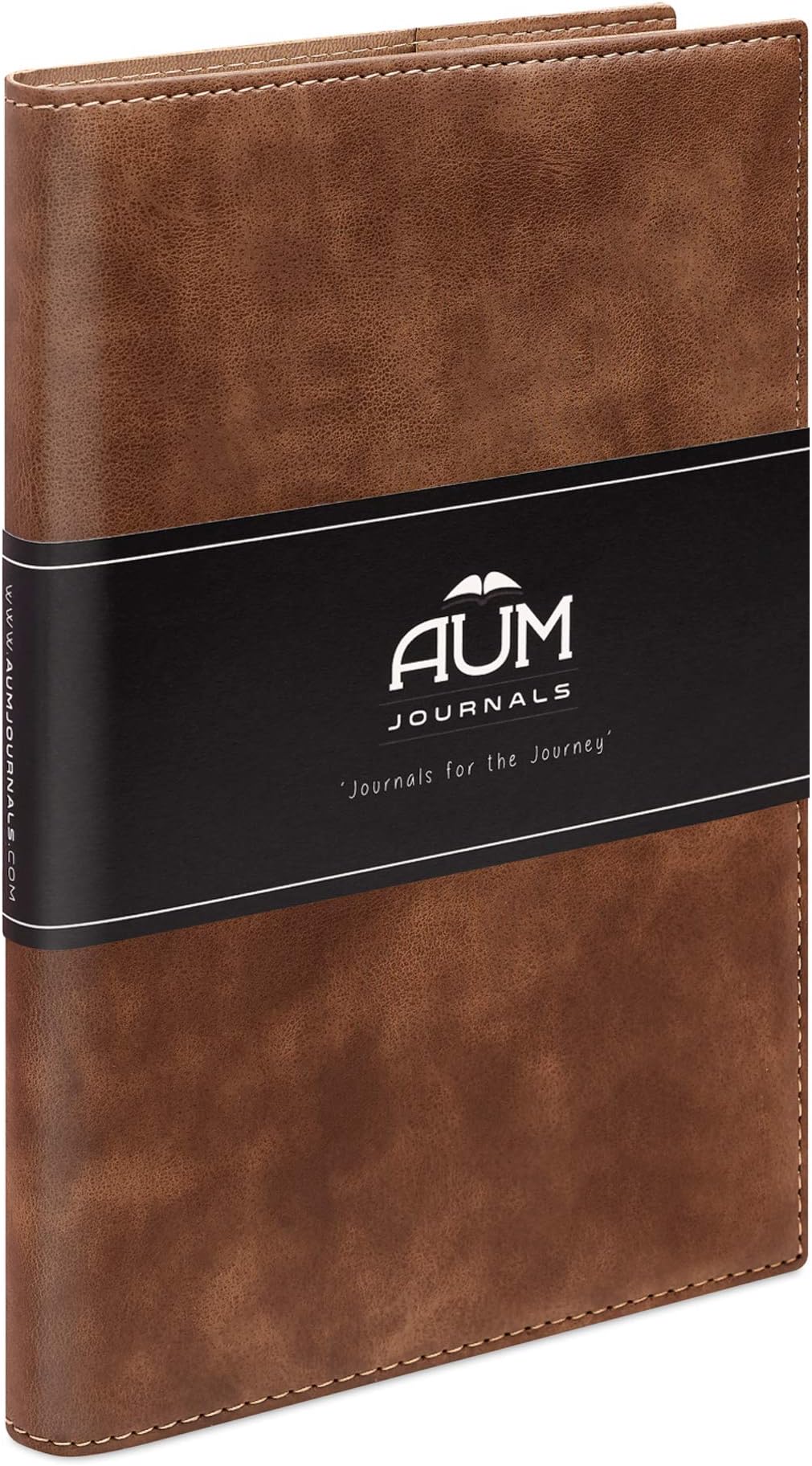 A6 Refillable Journal - Small Leather Pocket Journal Notebook - 164 RULED, Eco Friendly Pages (Aum Journals Pros - Grey)