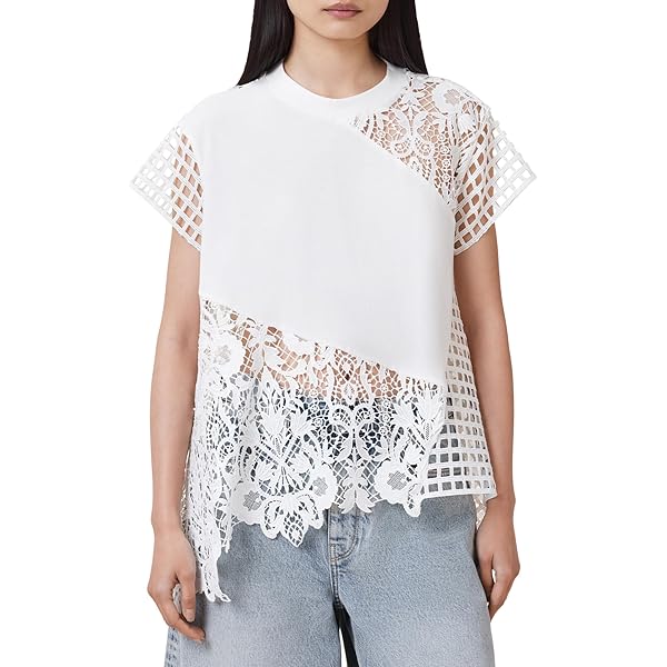 AllSaints Womens Zala Crochet Top Ecru White X-Small at