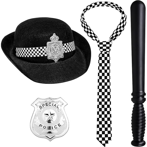 thumbnail image 2 of Redstar 5-Piece Adult Police Costume Accessory Kit – Unisex, One Size, Halloween Fancy Dress 2 of 4