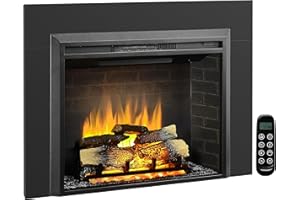 LEGEND FLAME LegendFlame Carl 35 Inches with Trim Kit, Electric Fireplace Insert, Fireplace Heater 750/1500W, Fire Crackling Sound, Remote Control, Black…