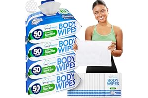 DURA CLEANSE XL Body Wipes for Adults - Everyday Clean (Instant Fresh) - 4 Pack (200 XL + 16 Travel Wipes), No-Rinse Shower Alternative, Waterless Bathing Wipes for Home, Travel & Elderly Care