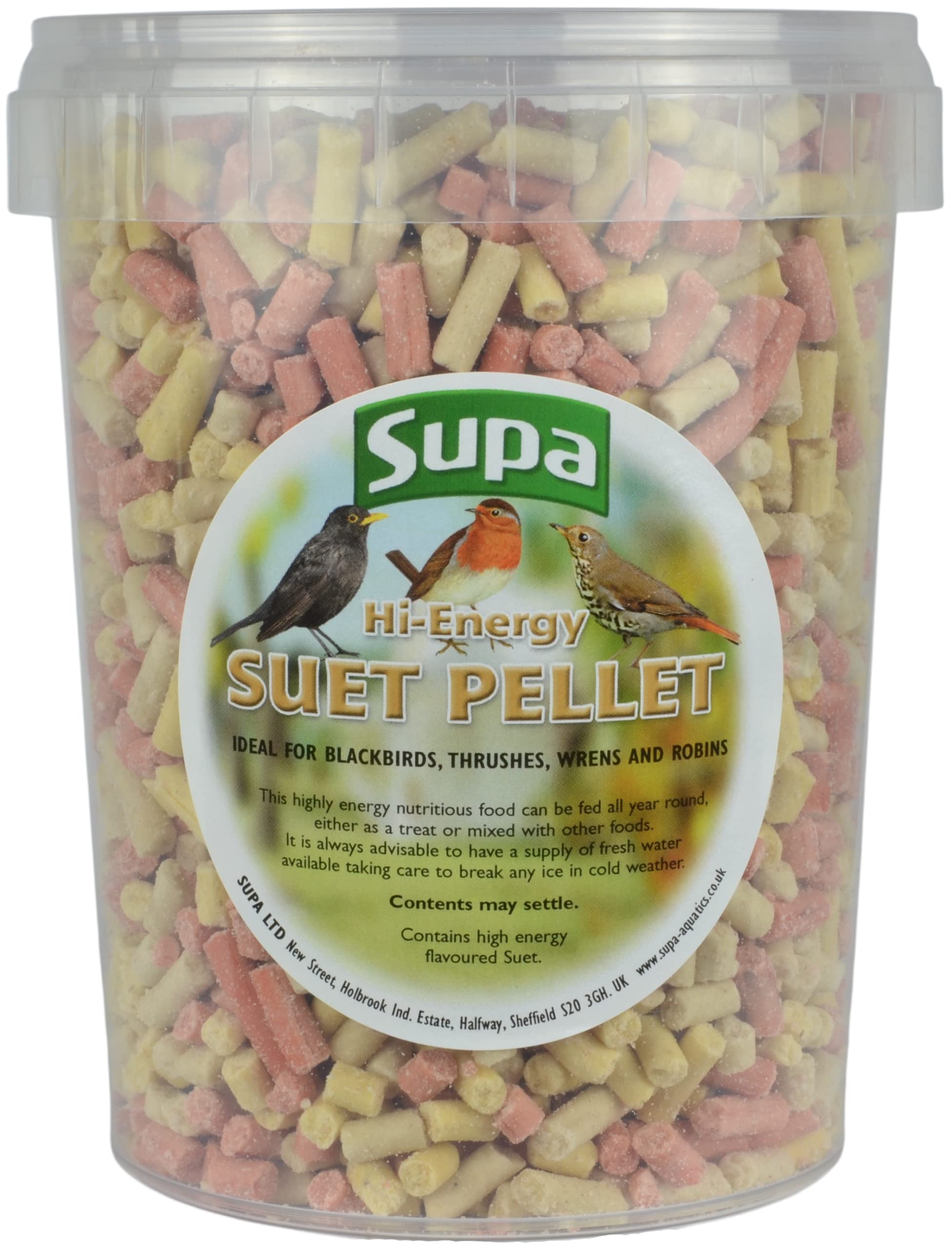 Supa Mixed Suet Pellets for Wild Birds, 1 Litre Bucket | High Energy Protein Rich Treat For Garden Birds | Attract More Birds To Your Garden | Quality Wild Bird Food.