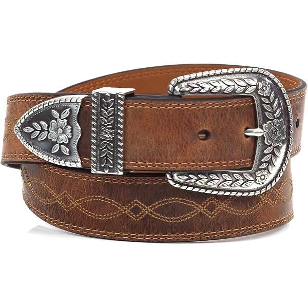 3239 Women Brown Western Belt Cowboys Cowgirls Leather With Heart Y2K Brown Cowgirl Belt Vintage Heart Shaped Western... From  main image 3