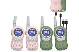 Qniglo Walkie Talkies for Kids - 4 Pack Rechargeable Kids Walkie Talkies with Clear Sound, Easy to Use, 500ft for Indoor and Outdoor Toys Fun, Perfect Birthday, for Girls and Boys