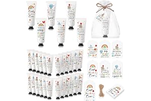 Dimsile 24 Set Teacher Appreciation Gifts in Bulk Hand Cream Set Moisturizing Hand Lotion Thank You Teacher Gifts Travel Size with Cards Organza Bags for Dry Cracked Mother's Day