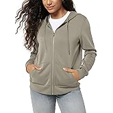 ODODOS Women's Modal Soft Full-Zip Hoodies Casual Relaxed Fall Outfit Hooded Jacket with Pockets