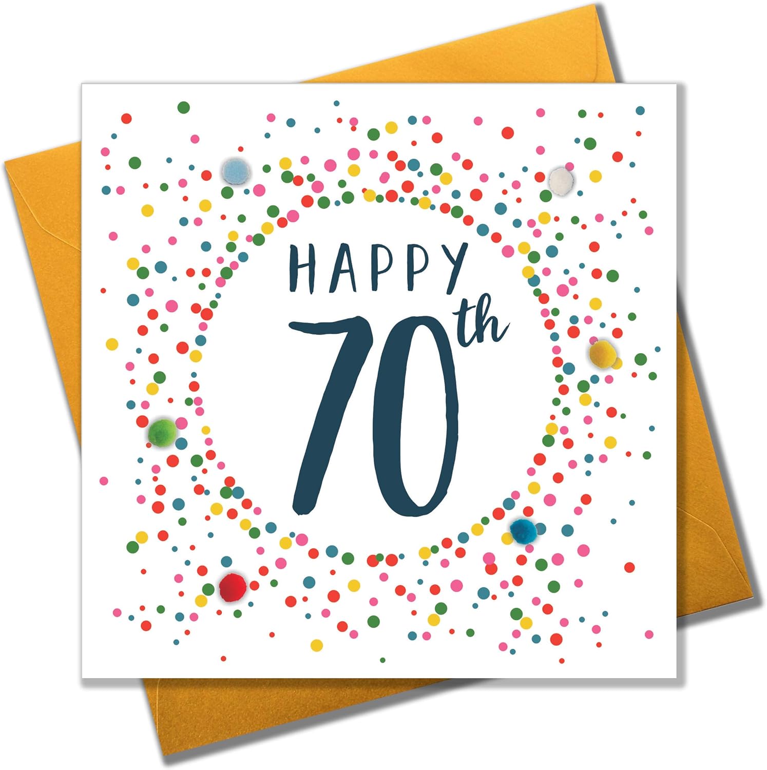 Pom Pom "70th" Greeting Card