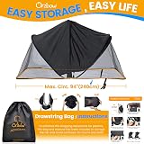 Orzbow Universal Mosquito Net for Pram Breathable Sun Shade UPF 50+ Black view 8