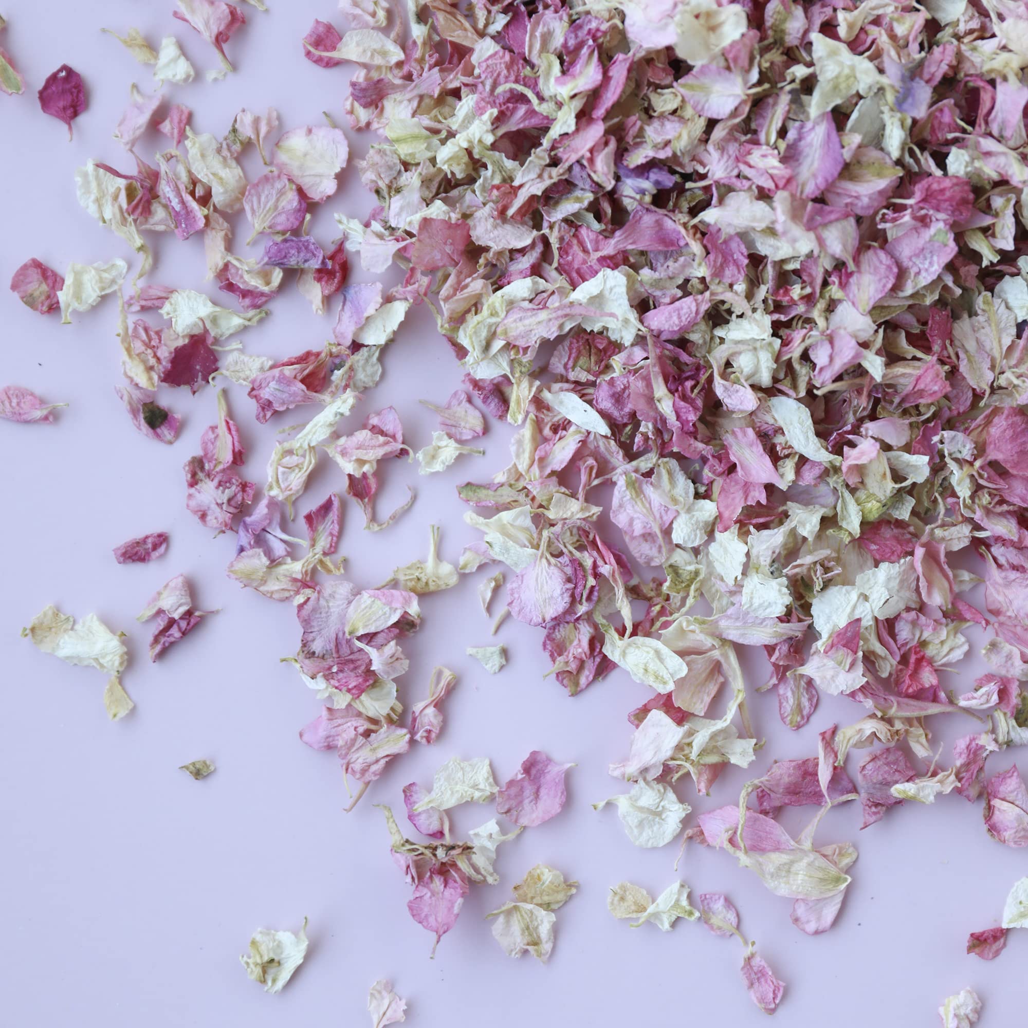 NATURAL BIODEGRADABLE DRIED FLOWER PETAL WEDDING CONFETTI (Premium Mix: MIXED PINKS, 1 Litre)