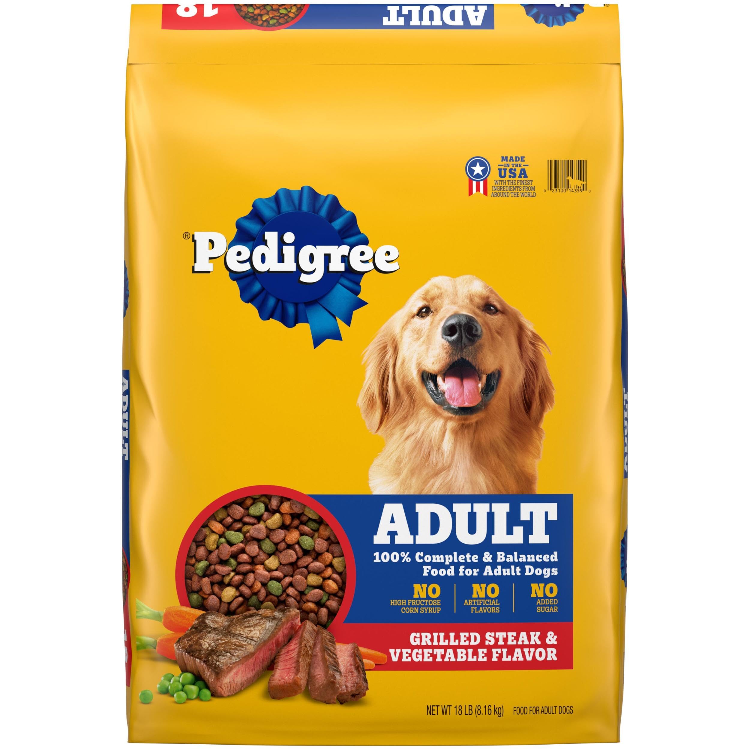 Photo 1 of *****Complete palette of dog kibble, final sale, no return***Pedigree Complete Nutrition Adult Dry Dog Food, Grilled Steak & Vegetable Flavor, 18 lb. Bag

