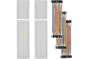 HUAREW Breadboard and Jumper Wires Kit Include 830 Tie Points Breadboard 400 Tie Points Breadboard Jumper Wire