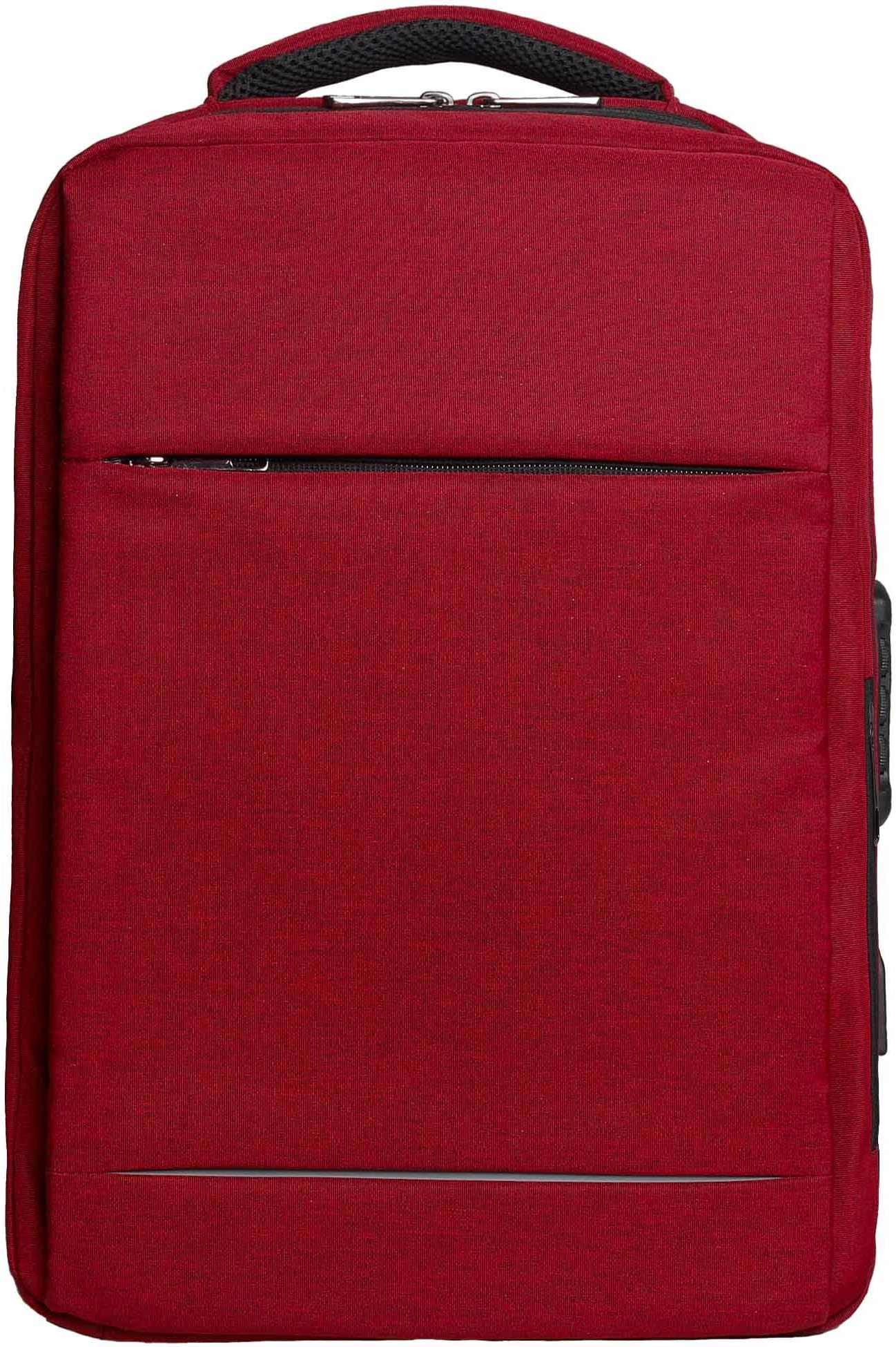 Slim Laptop Backpack,LEHANZ Anti Theft Business Laptop Backpack with USB Port Water Resistant College School Bookbag Fits 15.6 Inch Laptop & Notebook- Dark Red