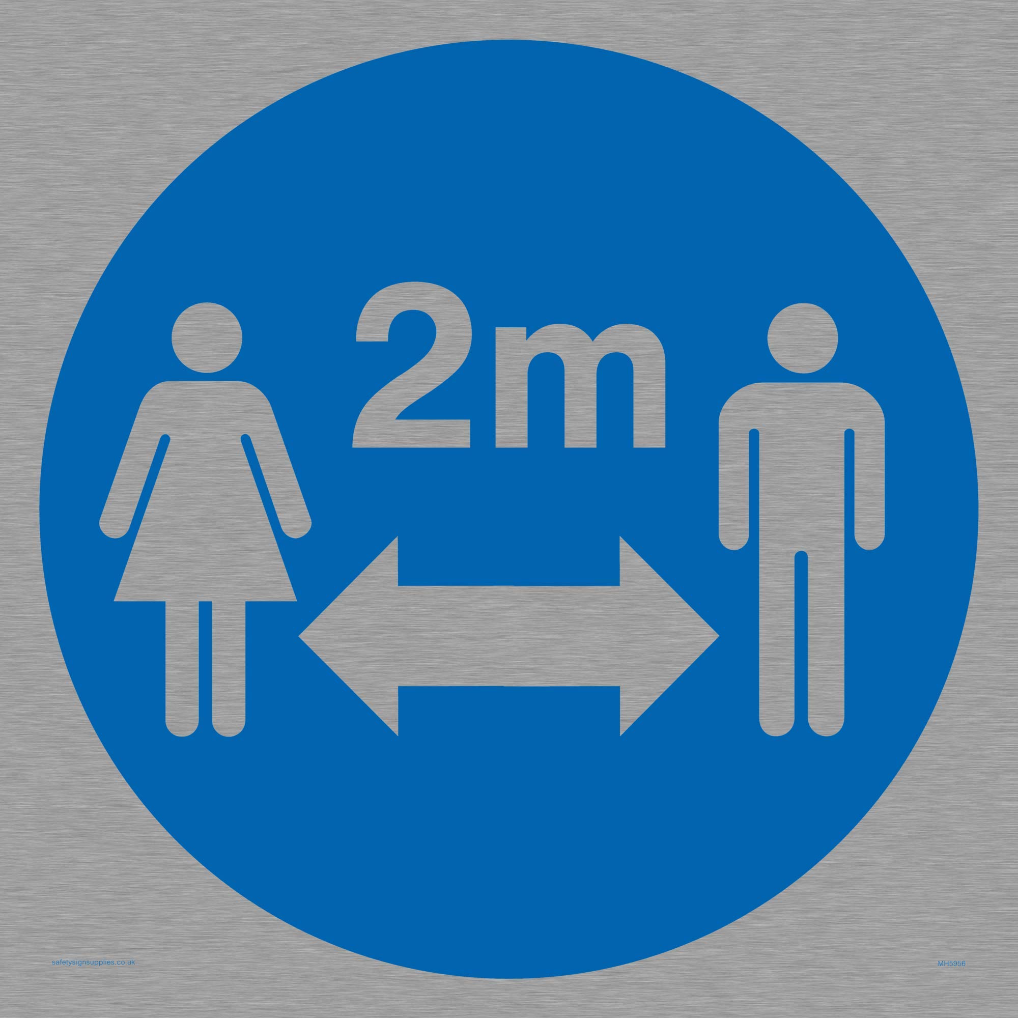 Social distance symbol sign - Stainless Steel 1mm