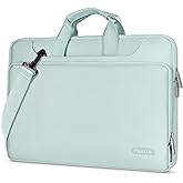MOSISO 360 Protective Laptop Bag 13.3 inch, Computer Bag Compatible with MacBook Air 13/Pro 13 inch/Pro 14 inch, 13-14 inch HP,Dell,Notebook, Laptop Carrying Case with Strap&Handle&Belt, Mint Green