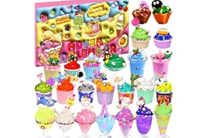 Advent Calendar 2025 for Girls, Ice Cream Cup Advent Calendar for Kids, 24 Days of Christmas Countdown Calendar DIY Craft Kit