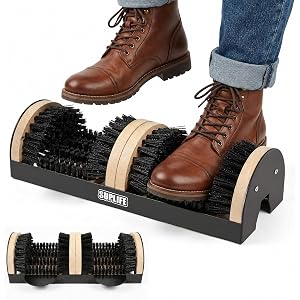 2026 Upgrade Boot Scrubber Cleaner, Heavy Duty Shoe Brush with Sturdy Steel Frame & Extra Long Dense Bristles, Efficient Mud