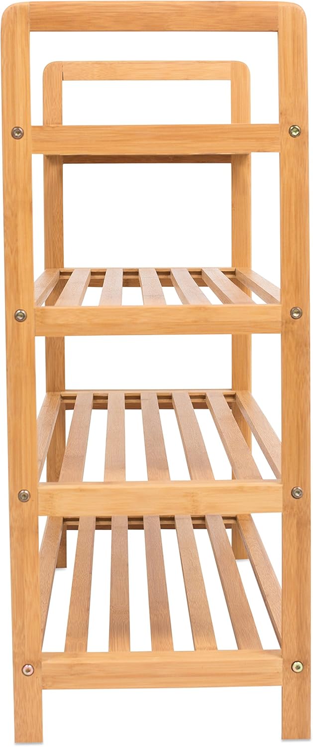 bamboo shoe rack amazon on Amazon Com Birdrock Home Free Standing Bamboo Shoe Rack 4 Tier Wood Closets And Entryway Organizer Fits 12 Pairs Of Shoes Home Kitchen