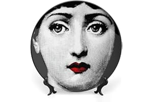 LITTLIUDO Lina Cavalieri Plate, Wall Decorative Plate, Mysterious Face Plate Wall Hanging Decoration,Including Bracket And Special Spring HooK,style-1,7inch