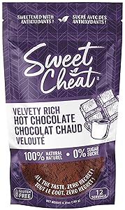 Sweet Cheat Hot Chocolate - Sugar-free, Sweetened only with 100% pure Monk Fruit, 1g net carb, 1g fat, Vegan, Gluten-free, Dairy-free