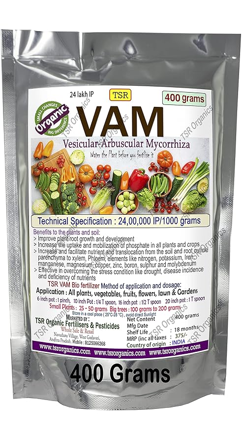 TSR Garden Store Organic VAM Vesicular Arbuscular Mycorrhizal biofertilizer granules 400 Grams for White Root Development