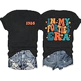 Birthday Shirt for Women Vintage 1986 T Shirt in My Forties Shirt 40th Birthday Party Short Sleeve Tee Tops