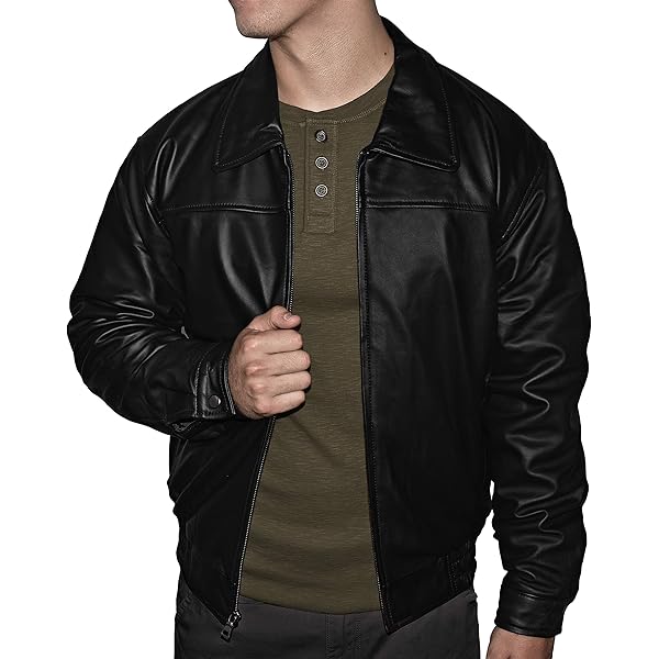 Victory Outfitters Men's Genuine Leather Open Bottom Jacket