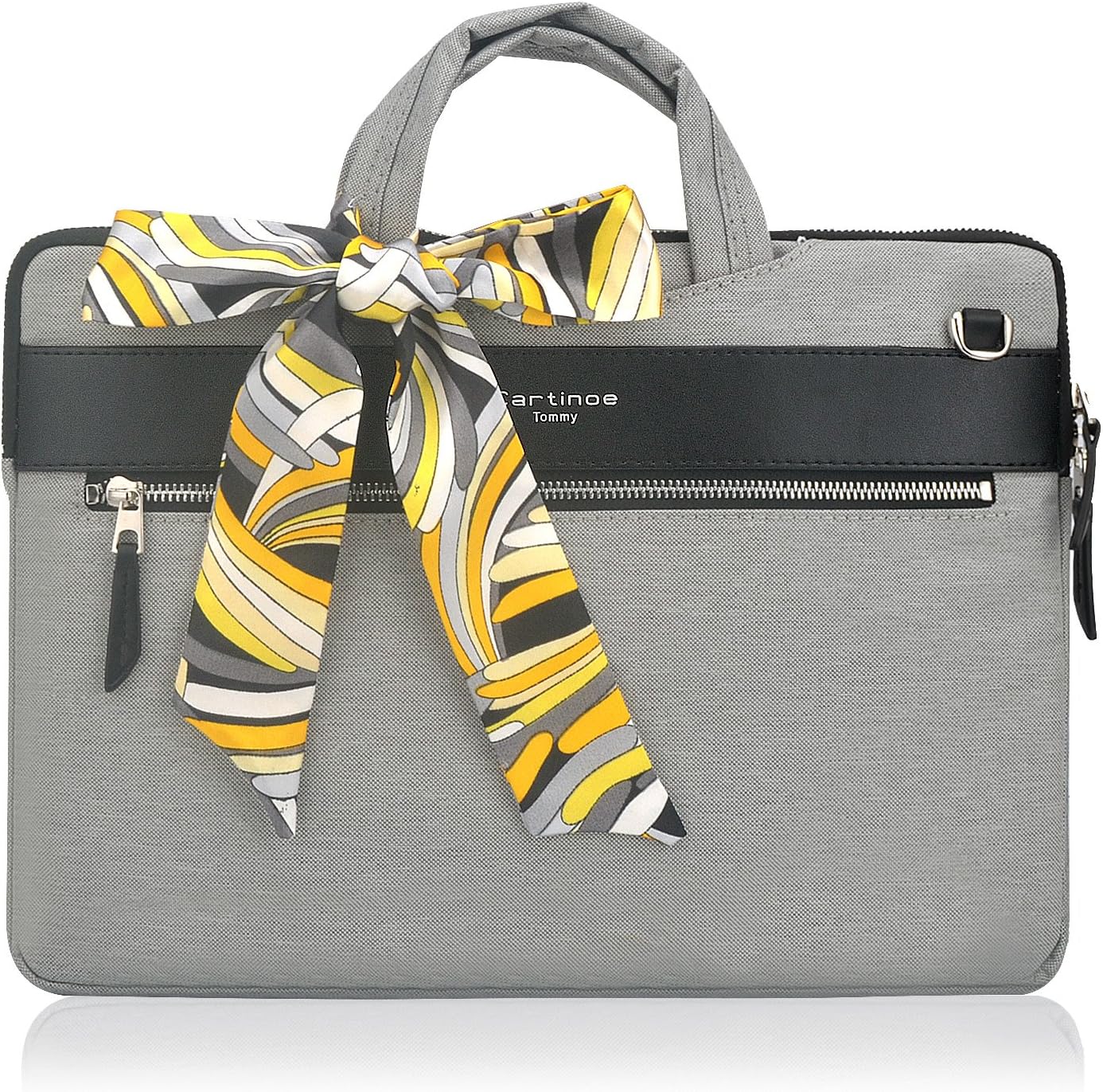 YOUPECK Fashion Women Handbag Laptop Briefcase Business Tote Bag Nylon Casual Shoulder Messenger Bag For 12-13.3 inch Tablet Laptop Case Macbook Ultrabook For Ladies, Grey