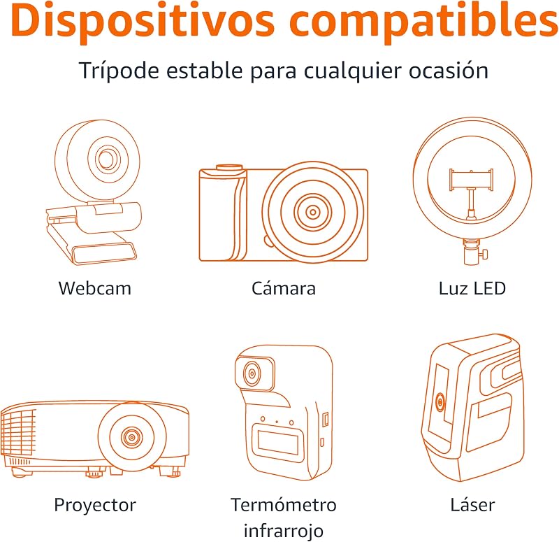 Trípode para Cámara de 127cm/50in, Ligero, con Bolsa, Altura Ajustable, para Cámaras Réflex Digitales, Color Champán