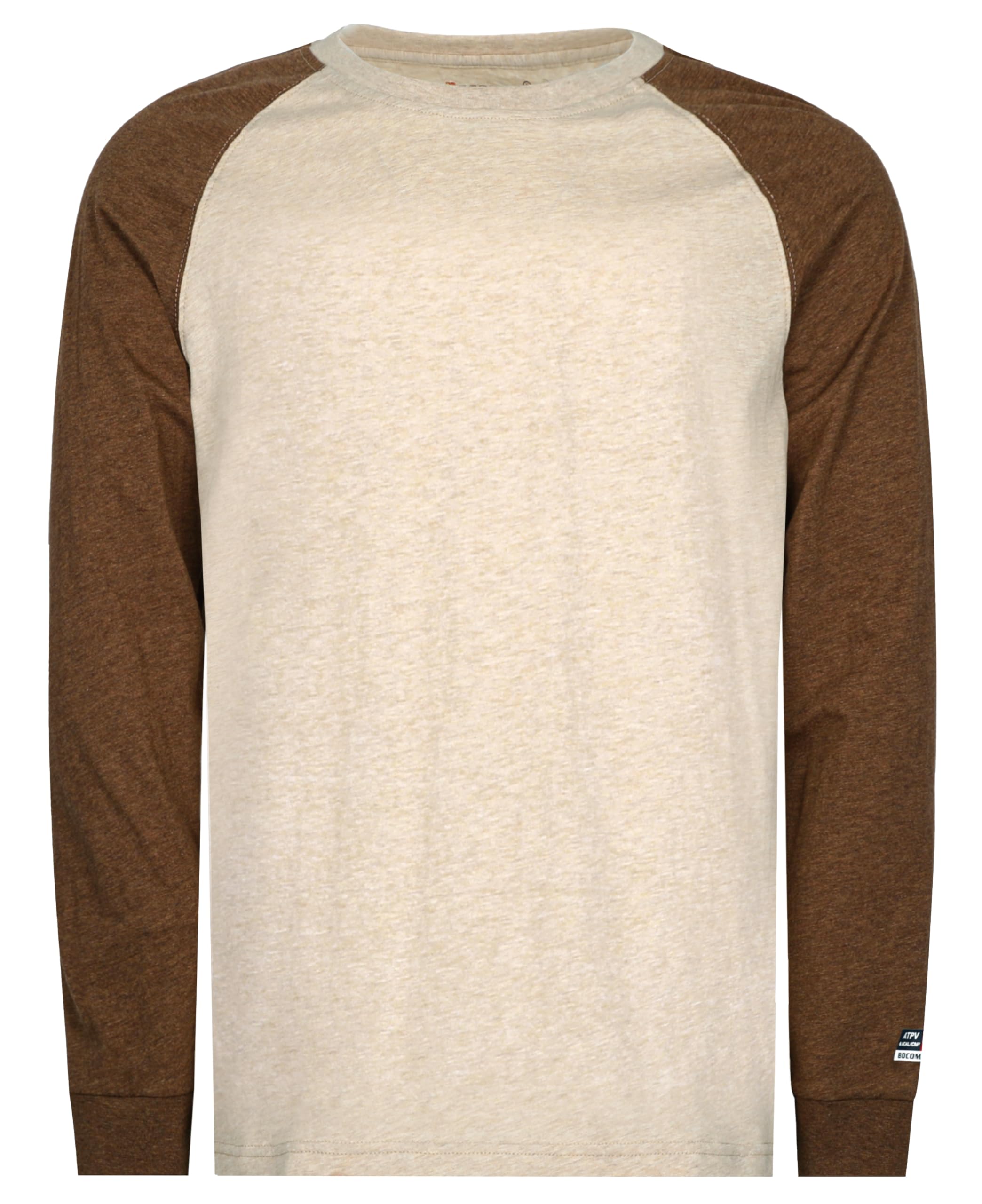 BOCOMAL FR Shirts Two-Tone Crew for Summer 4oz EX Lightweight Flame Resistant Long Sleeve Work T-Shirt Base Layer Image