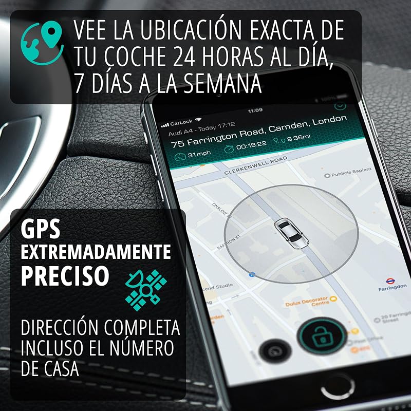 Localizador GPS básico de carros, alarme automóvel e anti-roubo automóvel. Rastreador GPS em tempo real, notifica imediatamente vibrações ou movimentos suspeitos. Segurança Completa do Carro