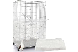 LYMOI Bird Cage Cover, 60-118'' Large, 31.5'' H Adjustable Nylon Mesh Net, Soft Airy, White, Starry Sky Pattern, Drawstring, Breathable, Hand Wash Only