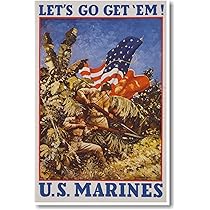 米軍放出品　MARINES CORPS ポスター U.S. Marine Corps 168th Anniversary 1943 Vintage Style World
