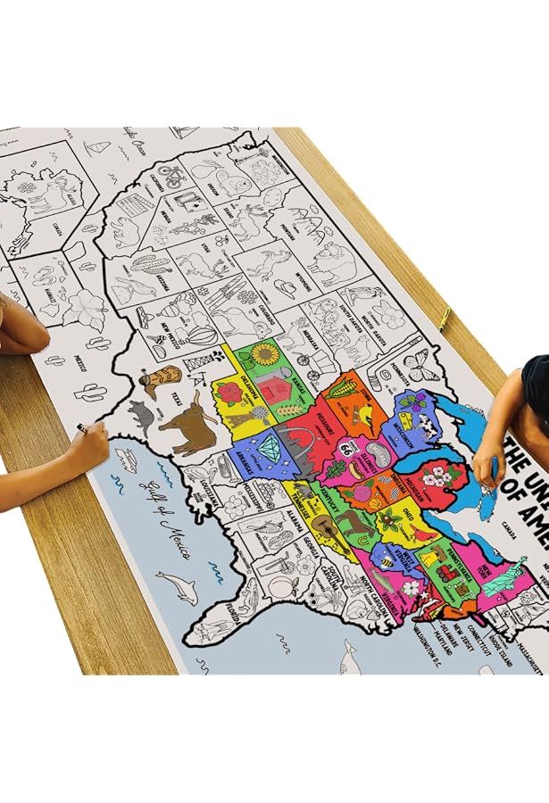 Atlas Map Of United States 2025 Laminated Blank US Map Poster - 36x24