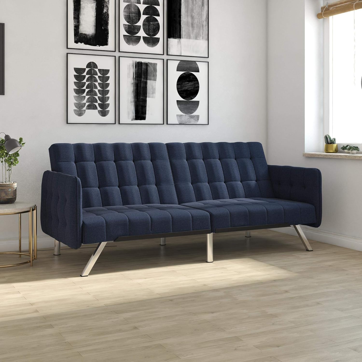 Amazon Com Elegant Convertible Futon And Sofa Sleeper Easy To