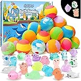 20 Pack Organic Bath Bombs for Kids with Glow-in-The-Dark Toys Inside | Fizzy Bath Balls, Skin-Friendly Formula, Back-to-School Rewards, Great Christmas Gift or Advent Calendar Fillers for Kids