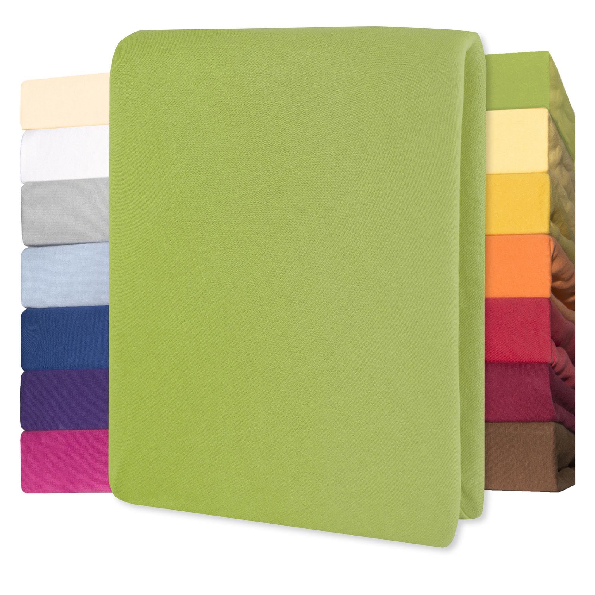 CelinaTex Lucina Baby Kids Fitted Sheet Baby Bed Child's Bed Cotton 60x120-70x140 cm green