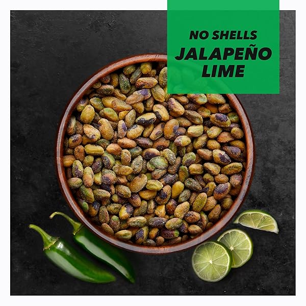 WONDERFUL PISTACHIOS NO SHELLS, JALAPEÑO LIME NUTS, 0.75 OUNCE BAGS (PACK OF 14), PROTEIN SNACKS, GLUTEN FREE, ON-THE-GO, INDIVIDUALLY WRAPPED SNACKS, PANTRY STAPLES