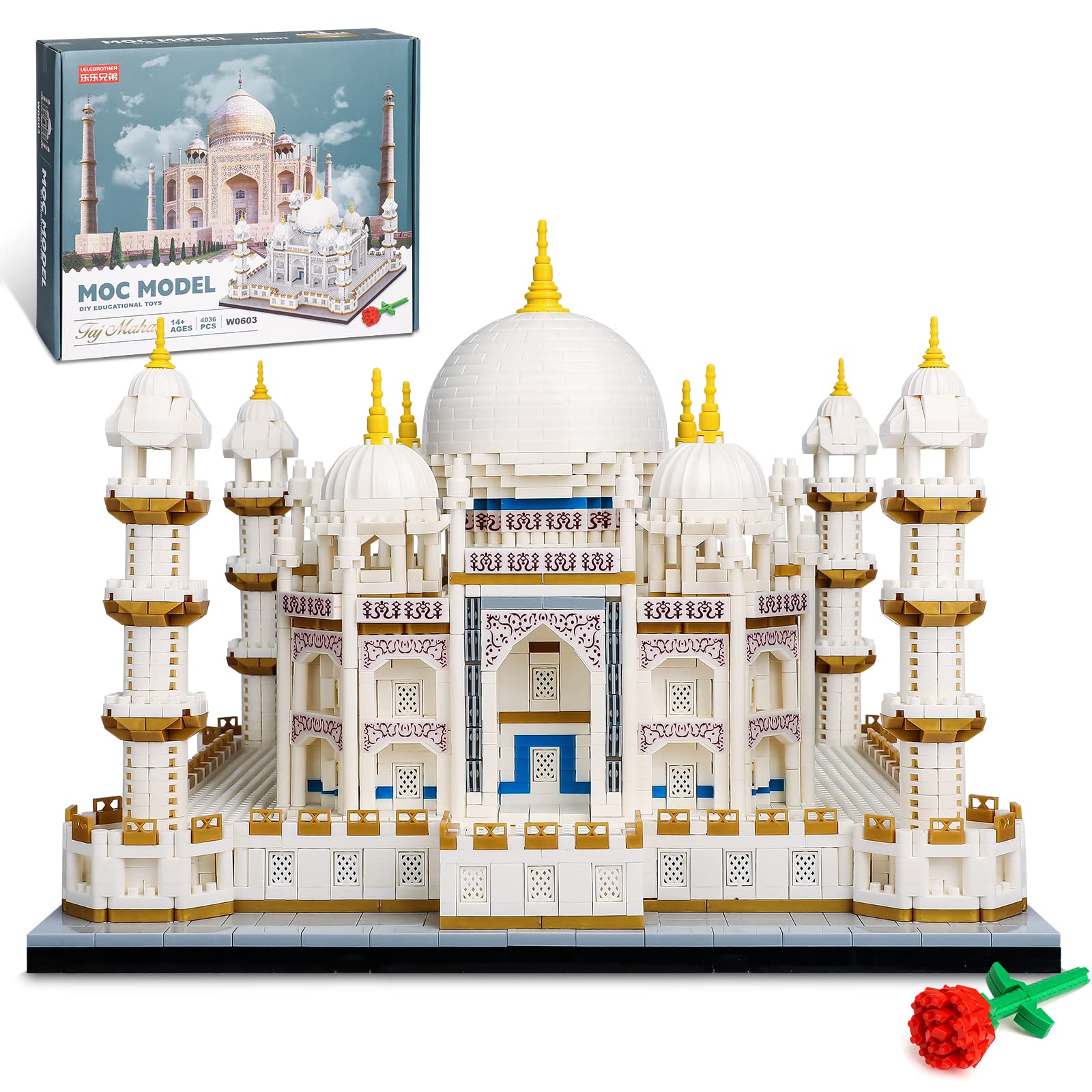 Photo 1 of QLT Micro Mini Blocks Taj Mahal Architecture Building Toy Display Famous Architecture Model Kit for Adults and Kids Christmas Birthday Gift (4036 ?Pieces)