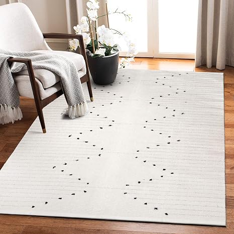 Amazon Com Leevan Geometric Moroccan Area Rug 4x6 Ft Boho Cotton Woven Throw Rug Neutral Vintage Tribal Throw Floor Carpet Washable Indoor Outdoor Rug For Bedroom For Bedroom Living Room Farmhouse Kitchen