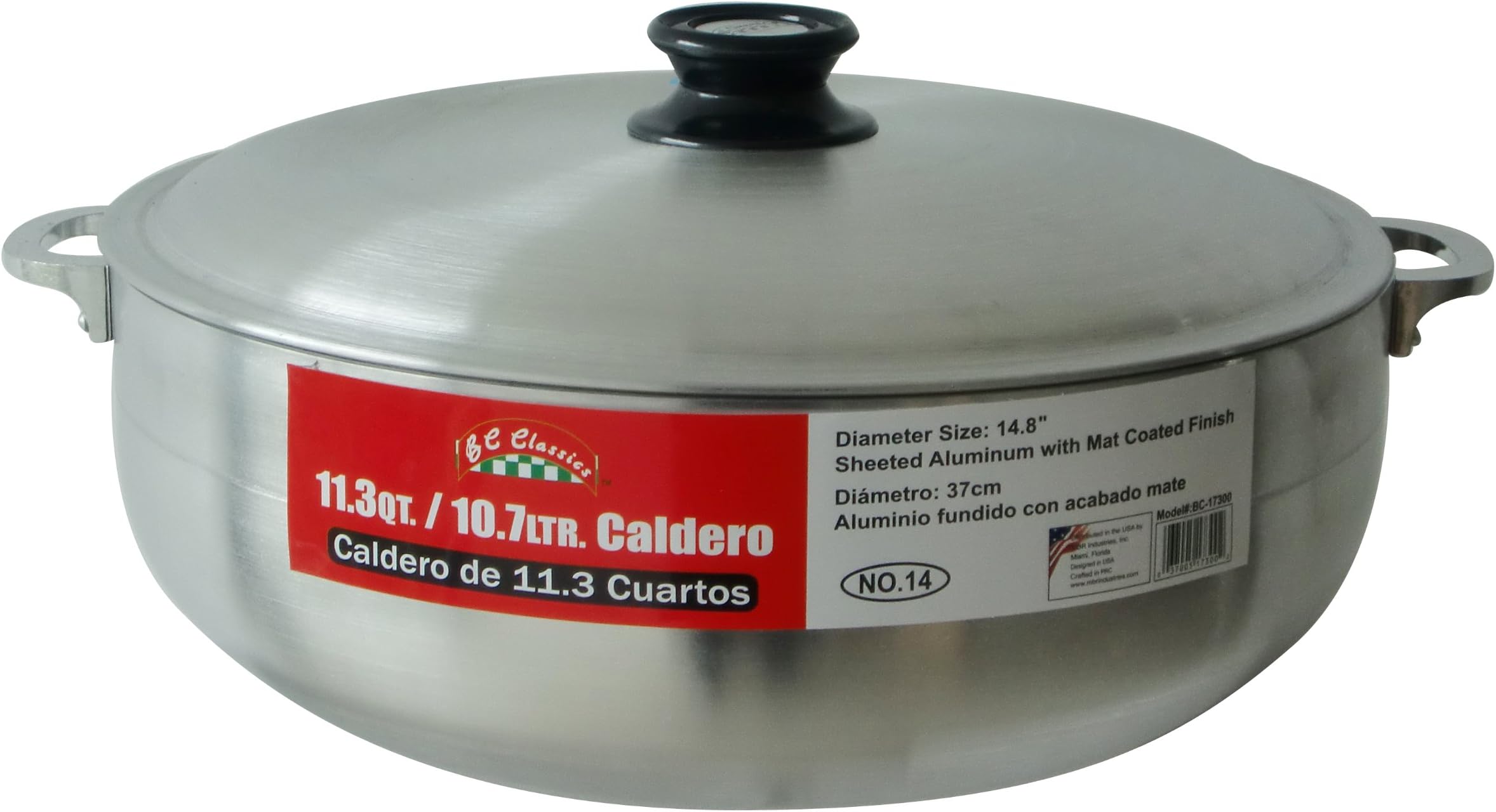 BC Classics Caldero Aluminium Oven with Lid, 10.7-Liter