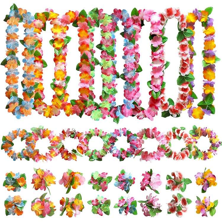 Lot De 5 Jupes Hawaïennes Herbe Hula Avec Bracelets Bras Et Jambes - Ensemble Fantaisie Élastique Pour Fêtes Tropicales